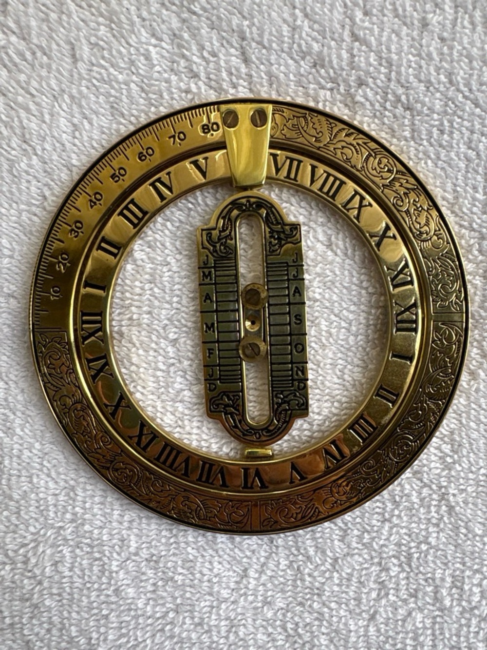 Brass Finish Decorative Wall Sundial - Gold